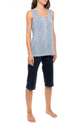 Pink Label - Pyjama Capri Blue Leo