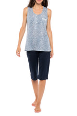 Pink Label - Pyjama Capri Blue Leo