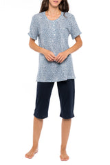 Pink Label - Pyjama Capri Blue Leo
