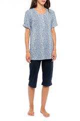 Pink Label - Pyjama Capri Blue Leo