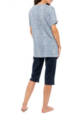 Pink Label - Pyjama Capri Blue Leo