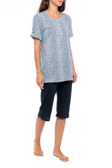 Pink Label - Pyjama Capri Blue Leo