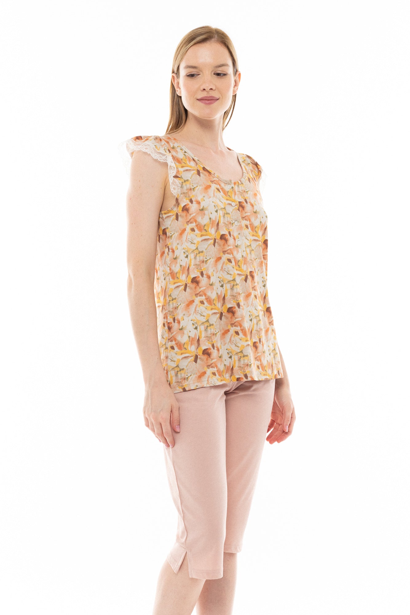 Pink Label - Pyjama Capri Pal Flower