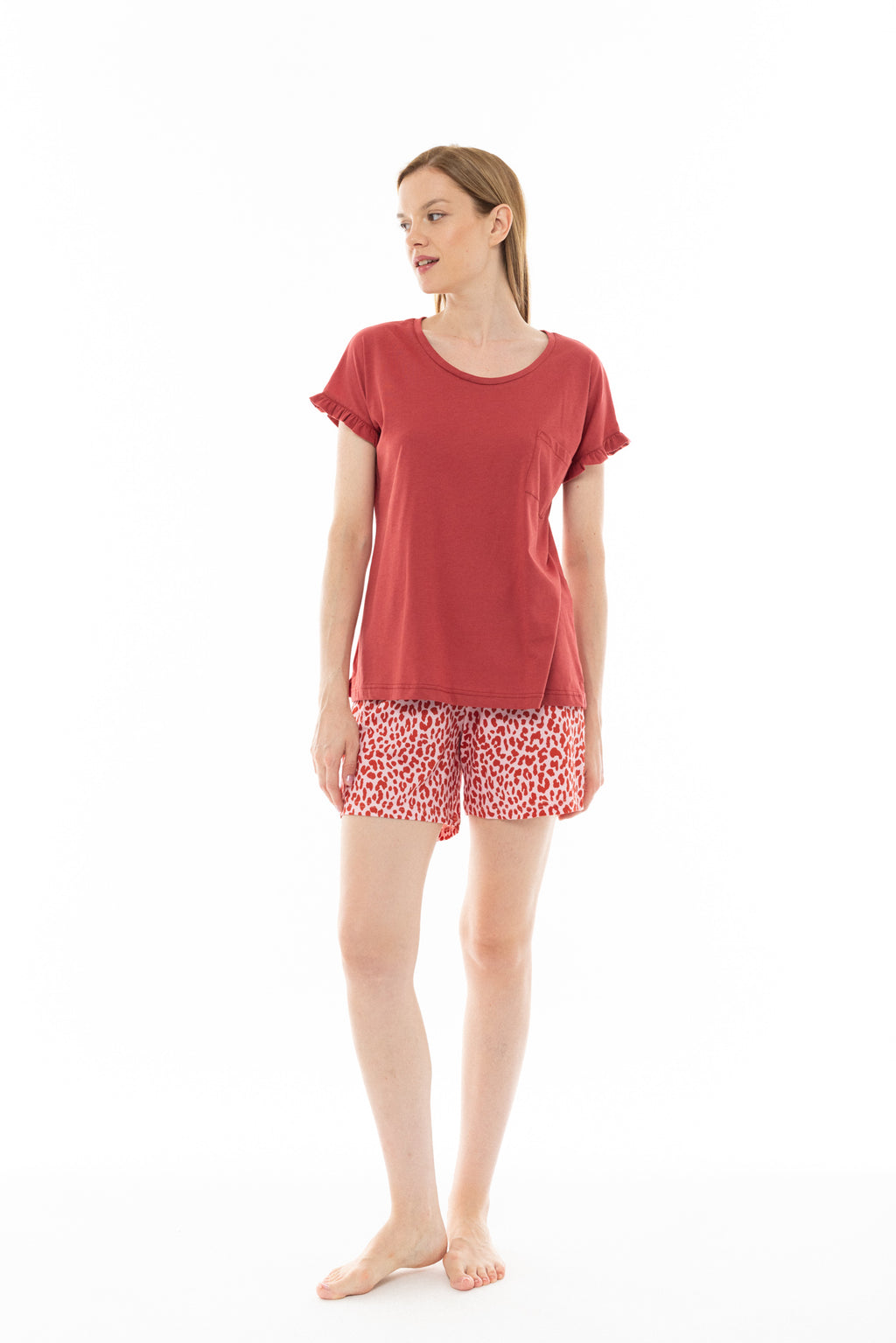 Pink Label - Pyjama Capri Pink Leo