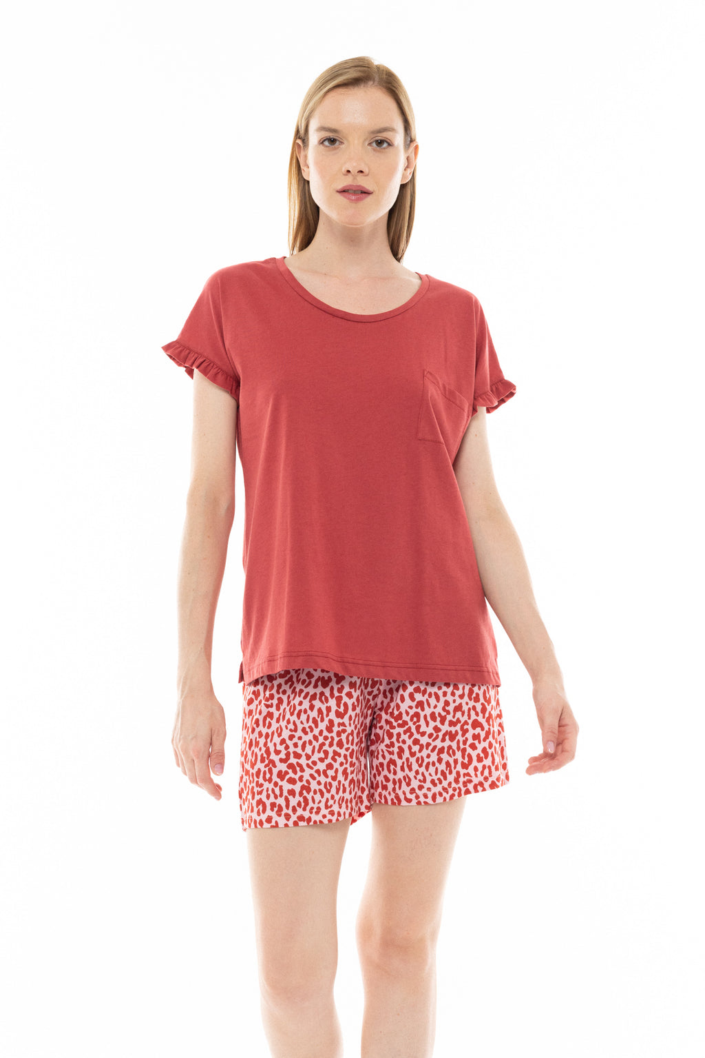 Pink Label - Pyjama Capri Pink Leo