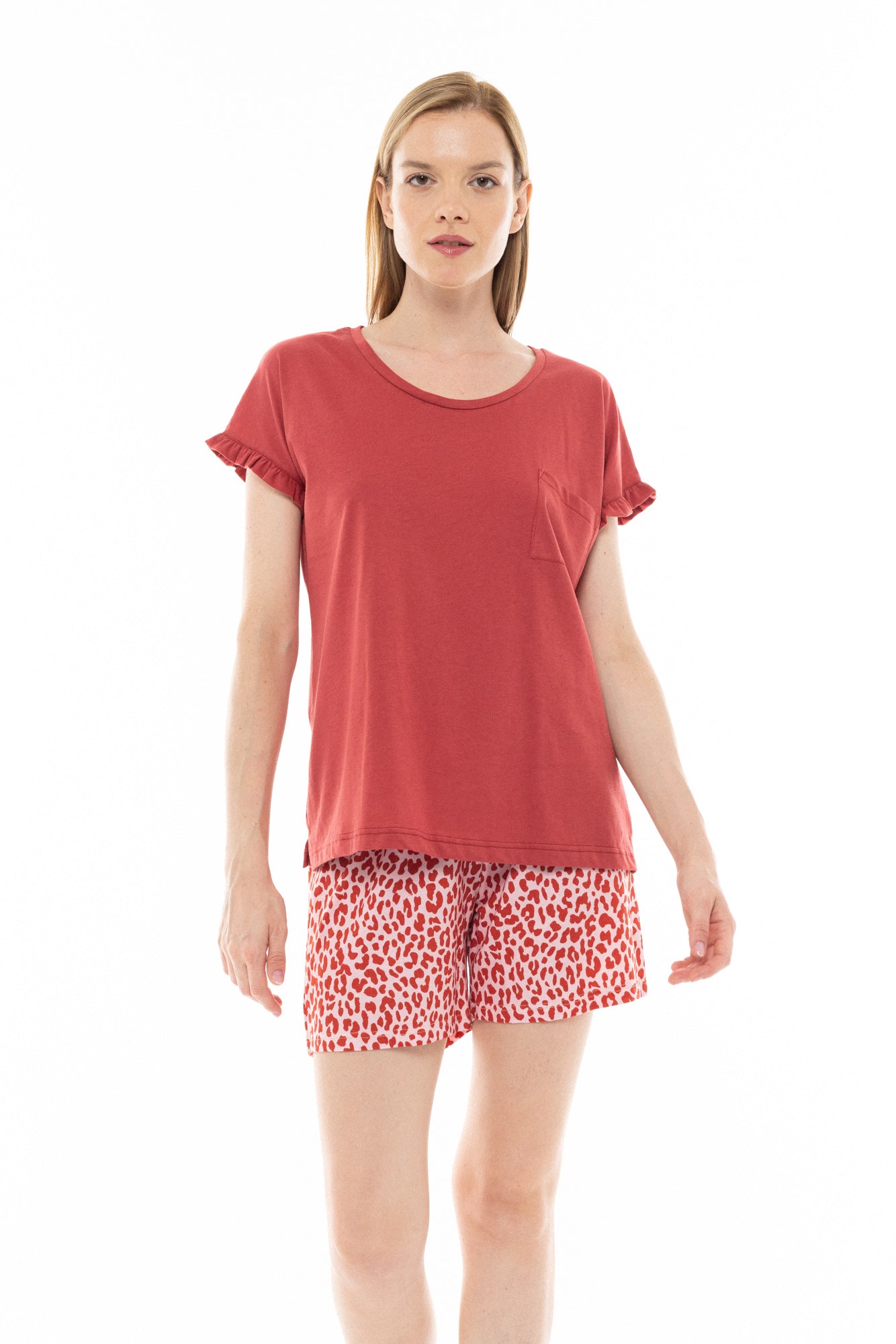 Pink Label - Pyjama Capri Pink Leo