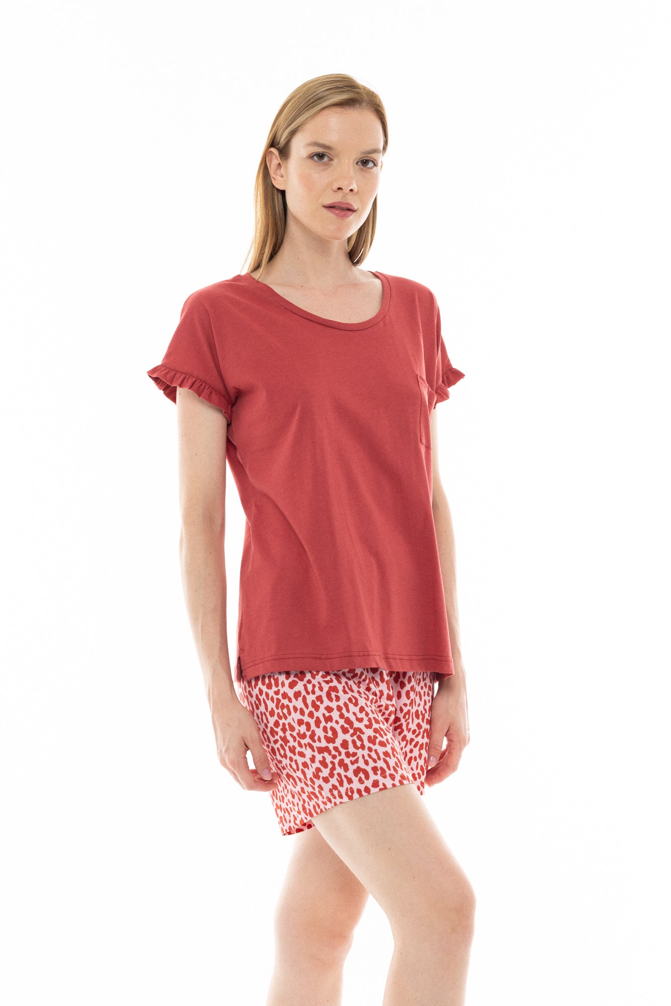 Pink Label - Pyjama Capri Pink Leo