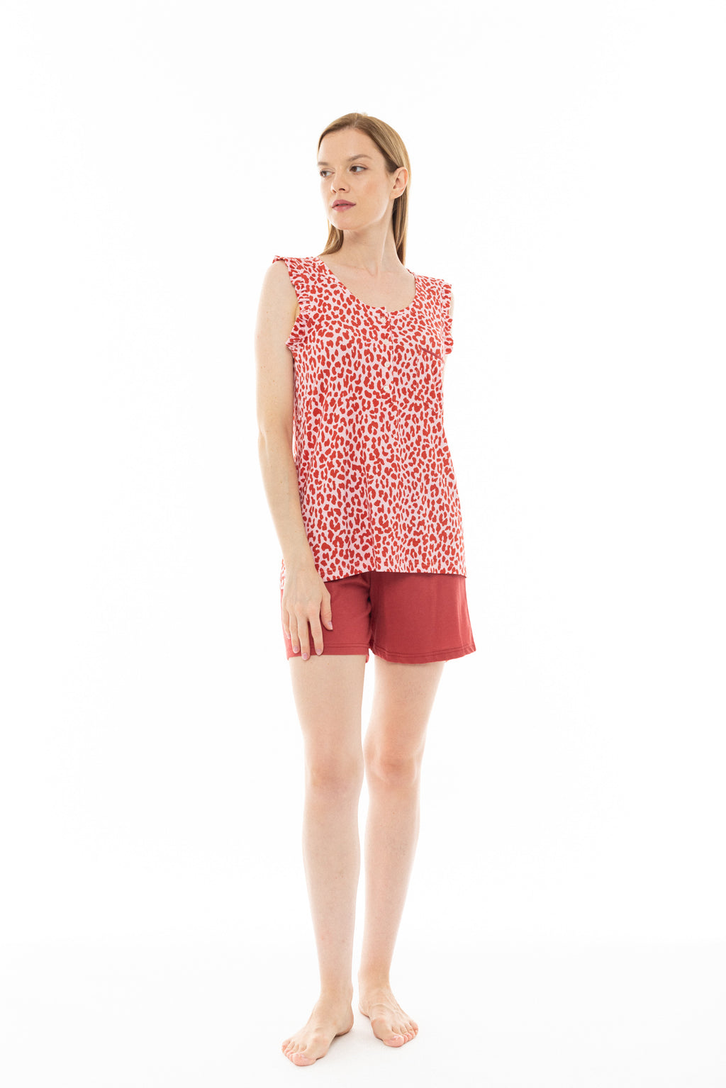 Pink Label - Pyjama Shorts Pink Leo