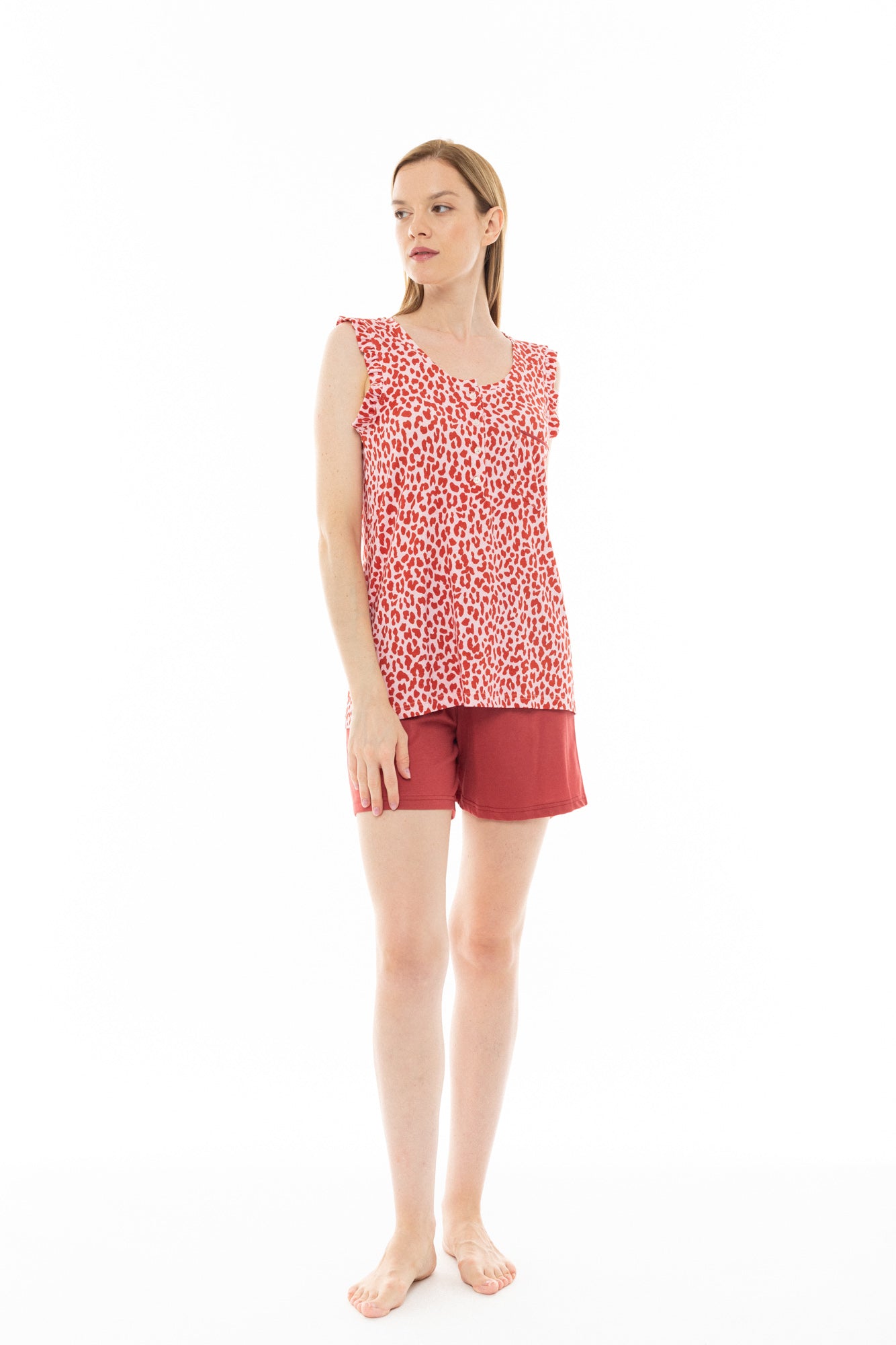 Pink Label - Pyjama Shorts Pink Leo