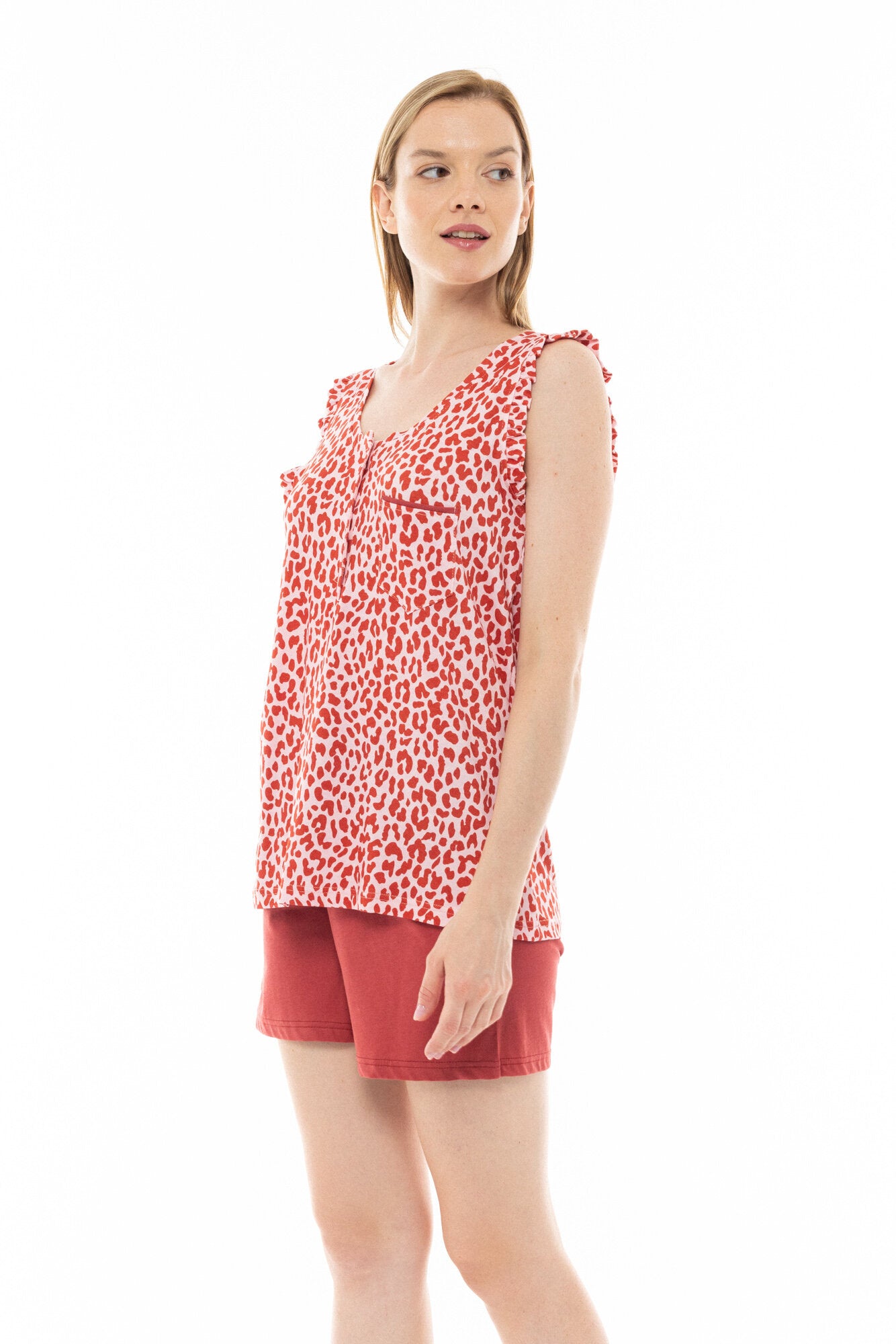 Pink Label - Pyjama Shorts Pink Leo