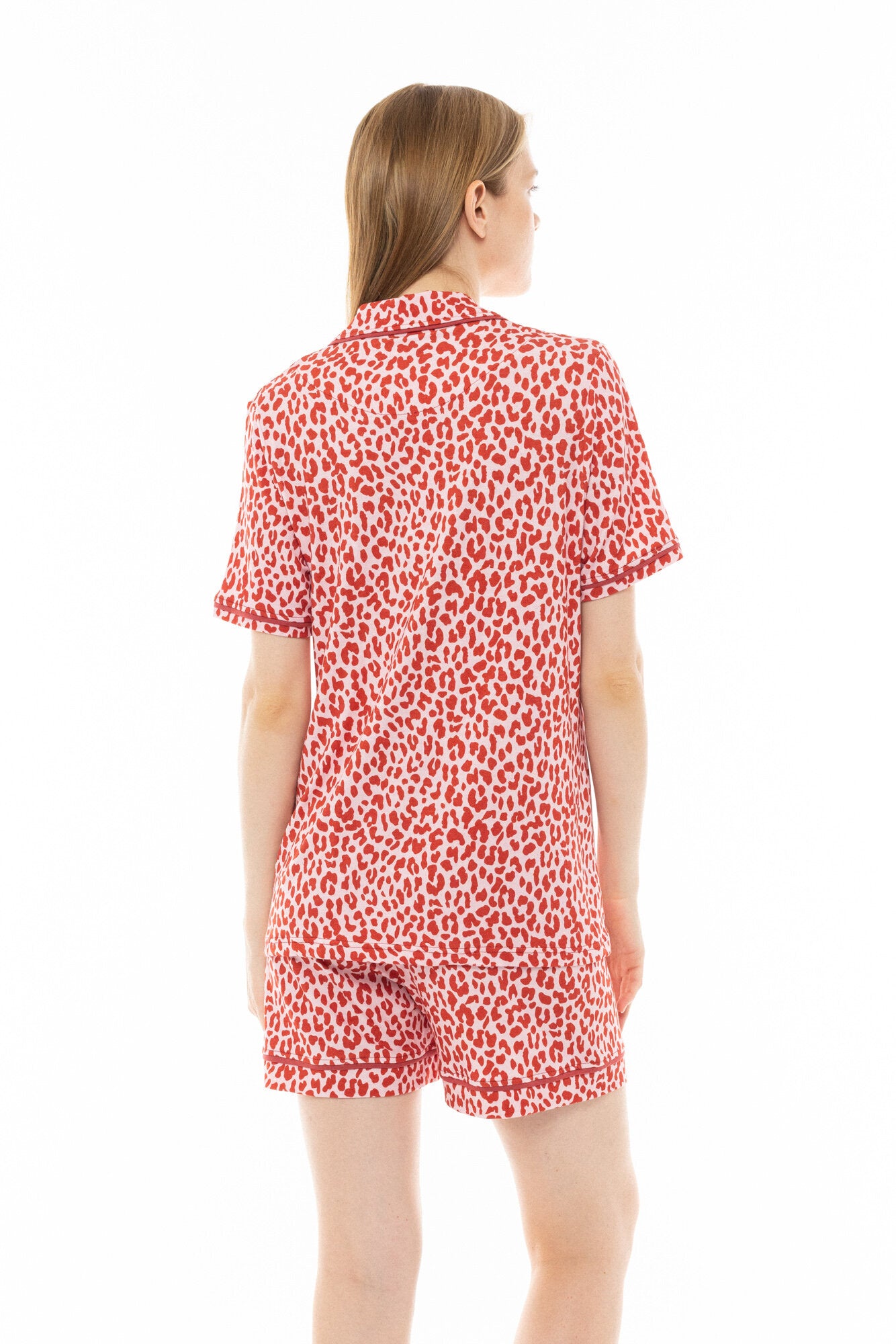 Pink Label - Pyjama Shorts Pink Leo