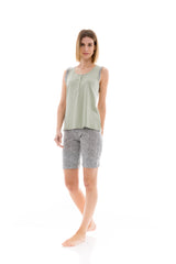 Pink Label - Pyjama Shorts Aqua Flower