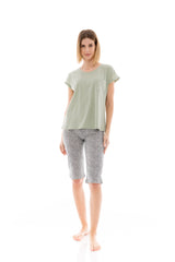 Pink Label - Pyjama Capri Aqua Flower