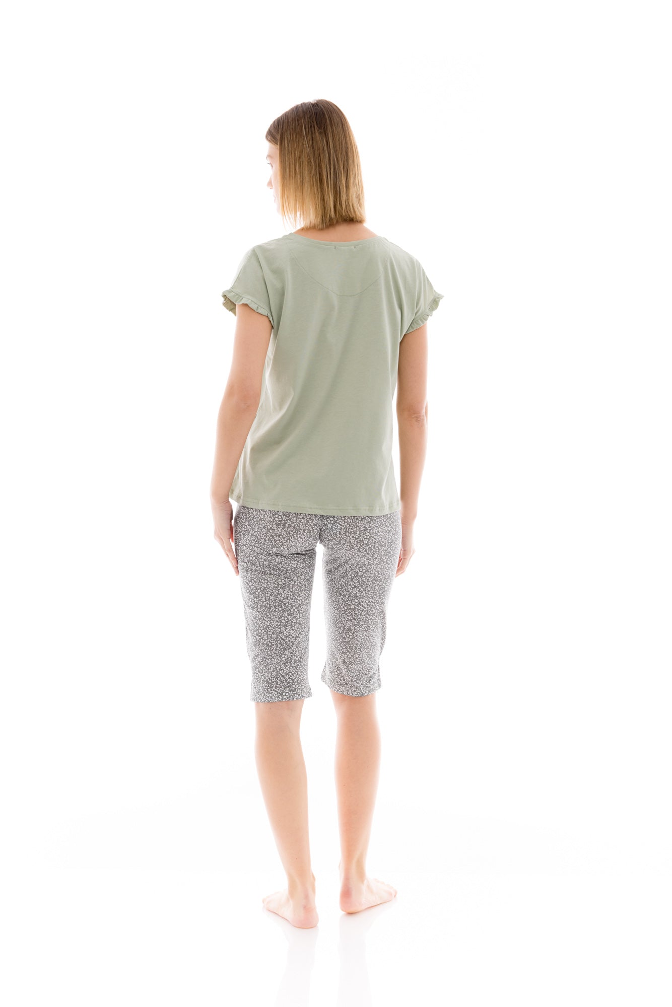 Pink Label - Pyjama Capri Aqua Flower