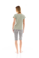 Pink Label - Pyjama Capri Aqua Flower
