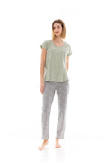 Pink Label - Pyjama Long Pants Aqua Flower