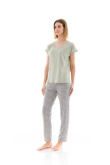 Pink Label - Pyjama Long Pants Aqua Flower