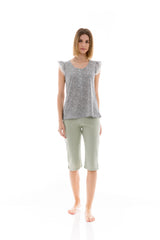 Pink Label - Pyjama Capri Aqua Flower