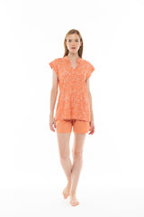 Pink Label - Pyjama Shorts Orange Leo