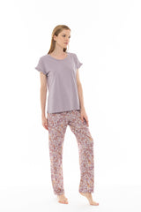 Pink Label - Pyjama Long Pants Violete Paisley