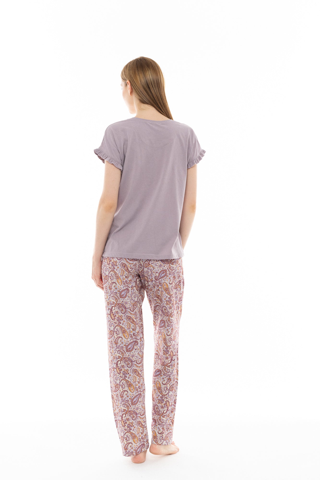 Pink Label - Pyjama Long Pants Violete Paisley