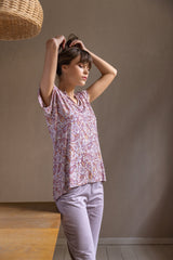Pink Label - Pyjama Capri Violete Paisley
