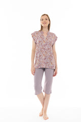 Pink Label - Pyjama Capri Violete Paisley