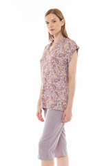 Pink Label - Pyjama Capri Violete Paisley
