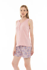 Pink Label - Pyjama Shorts Violete Flower