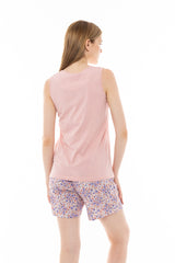 Pink Label - Pyjama Shorts Violete Flower