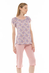 Pink Label - Pyjama Capri Violete Flower