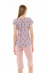 Pink Label - Pyjama Capri Violete Flower