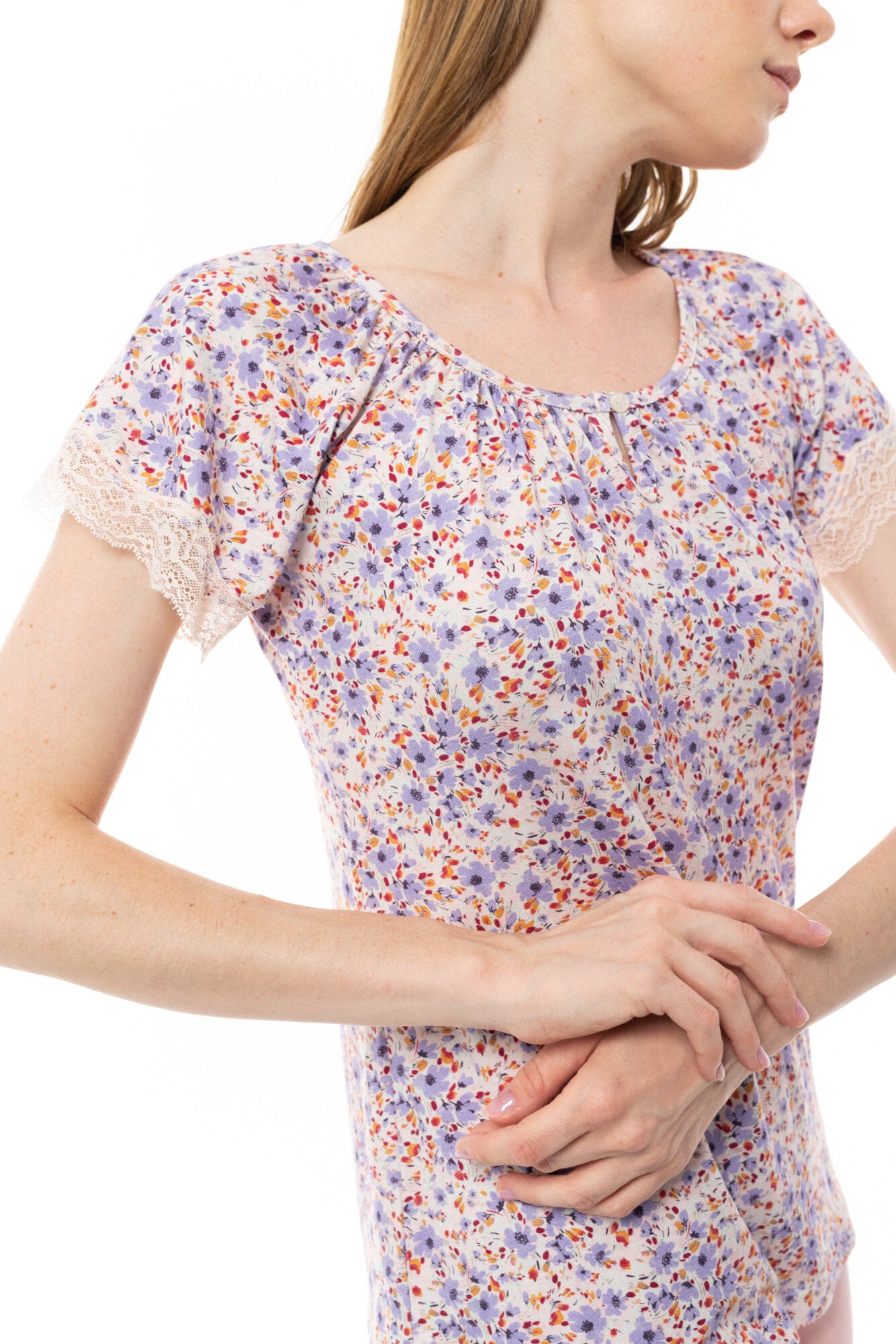 Pink Label - Pyjama Capri Violete Flower