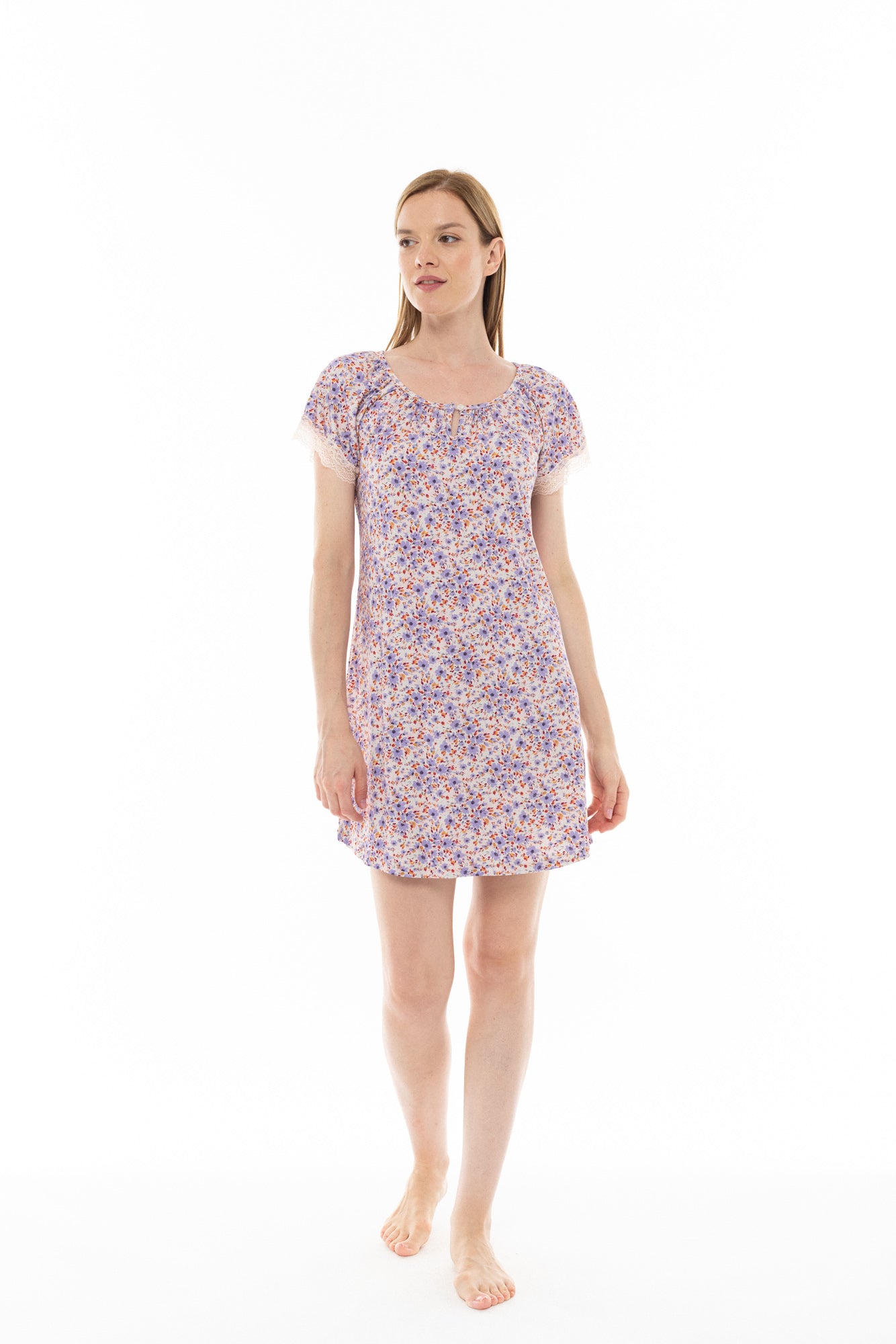 Pink Label - Nightgown Violete Flower