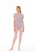 Pink Label - Pyjama Capri Violete Flower