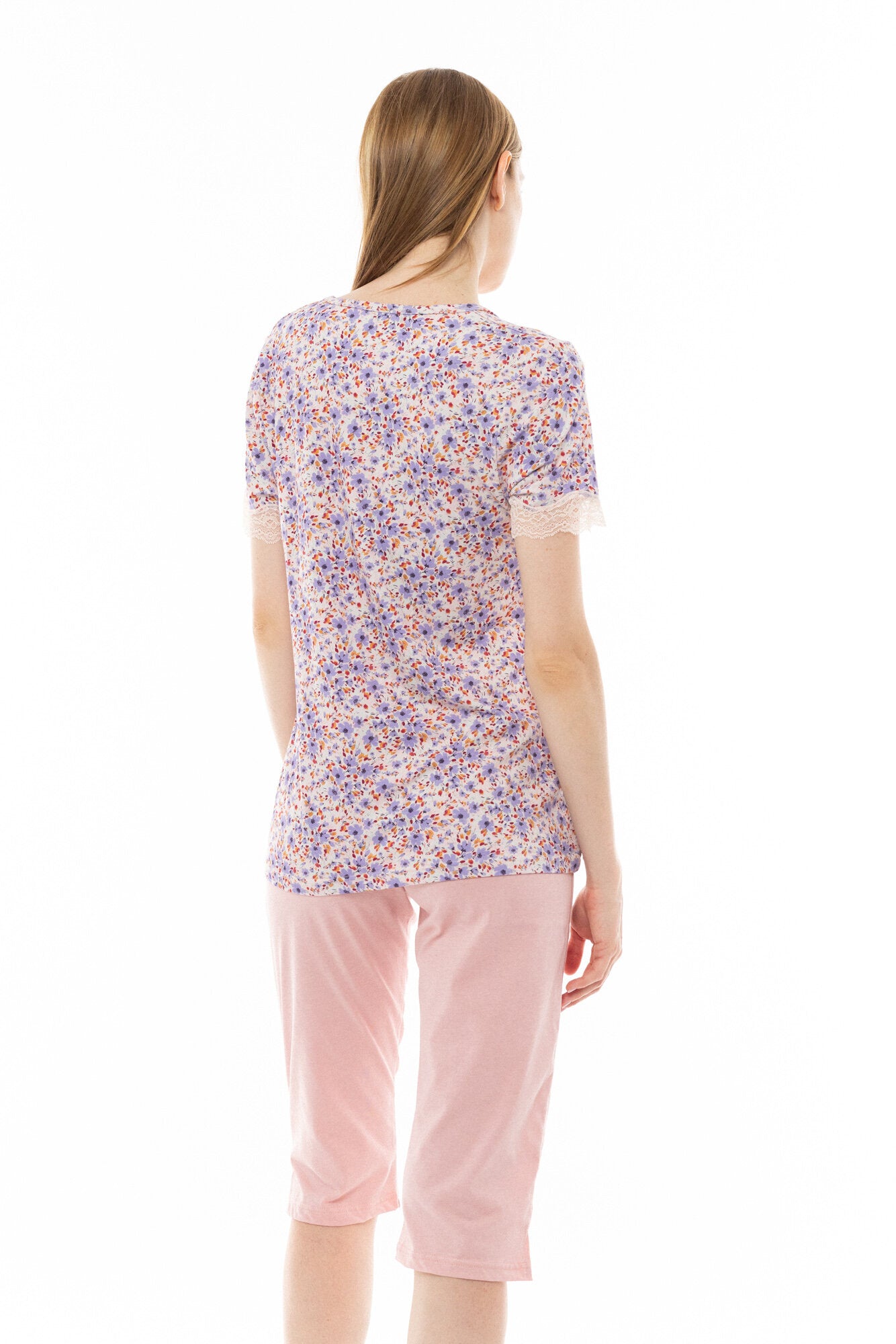 Pink Label - Pyjama Capri Violete Flower