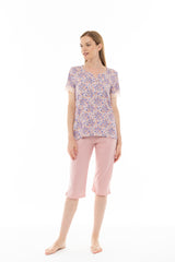 Pink Label - Pyjama Capri Violete Flower