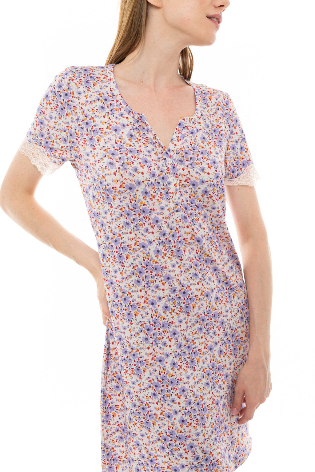 Pink Label - Nightgown Violete Flower