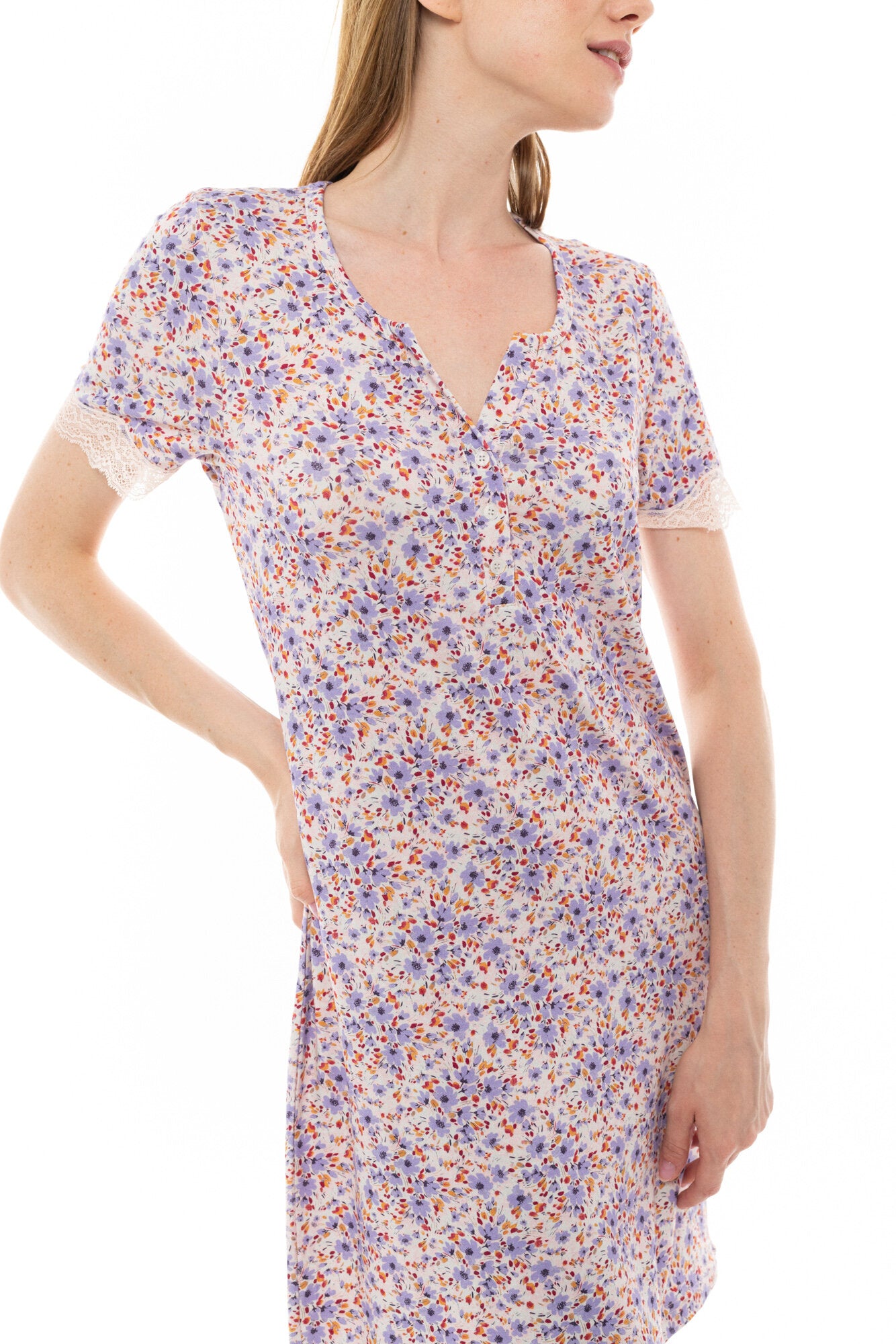 Pink Label - Nightgown Violete Flower