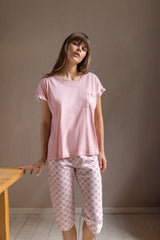 Pink Label - Pyjama Capri Pink Geo
