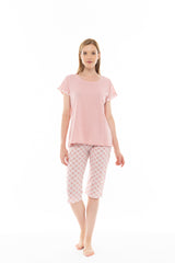 Pink Label - Pyjama Capri Pink Geo