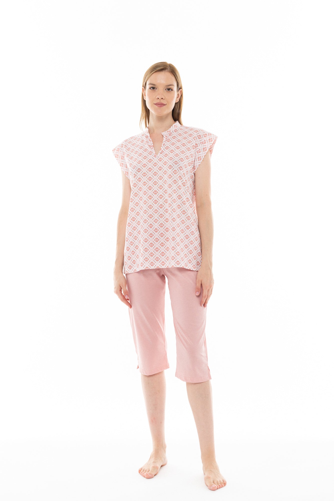 Pink Label - Pyjama Capri Pink Geo