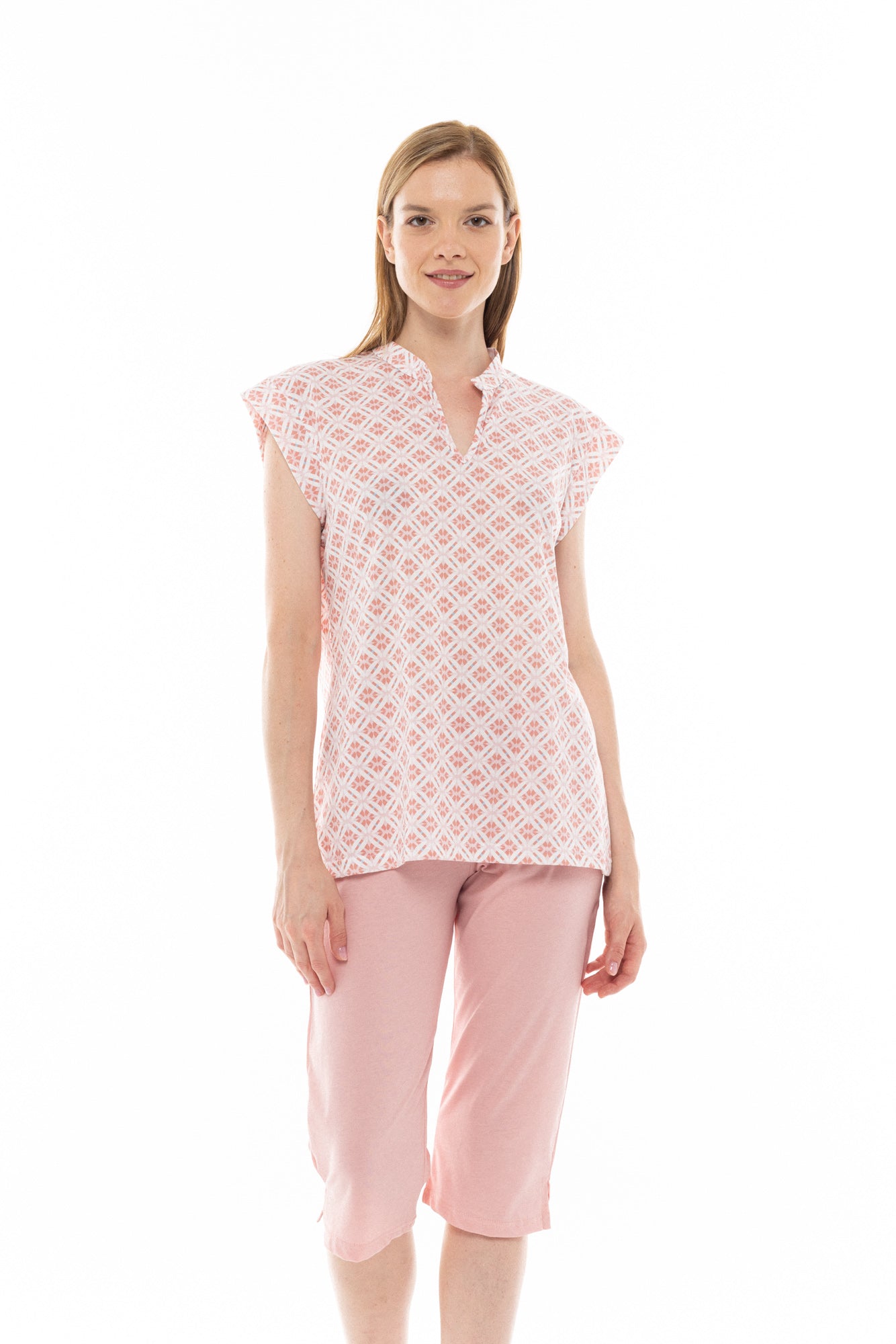 Pink Label - Pyjama Capri Pink Geo