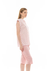Pink Label - Pyjama Capri Pink Geo