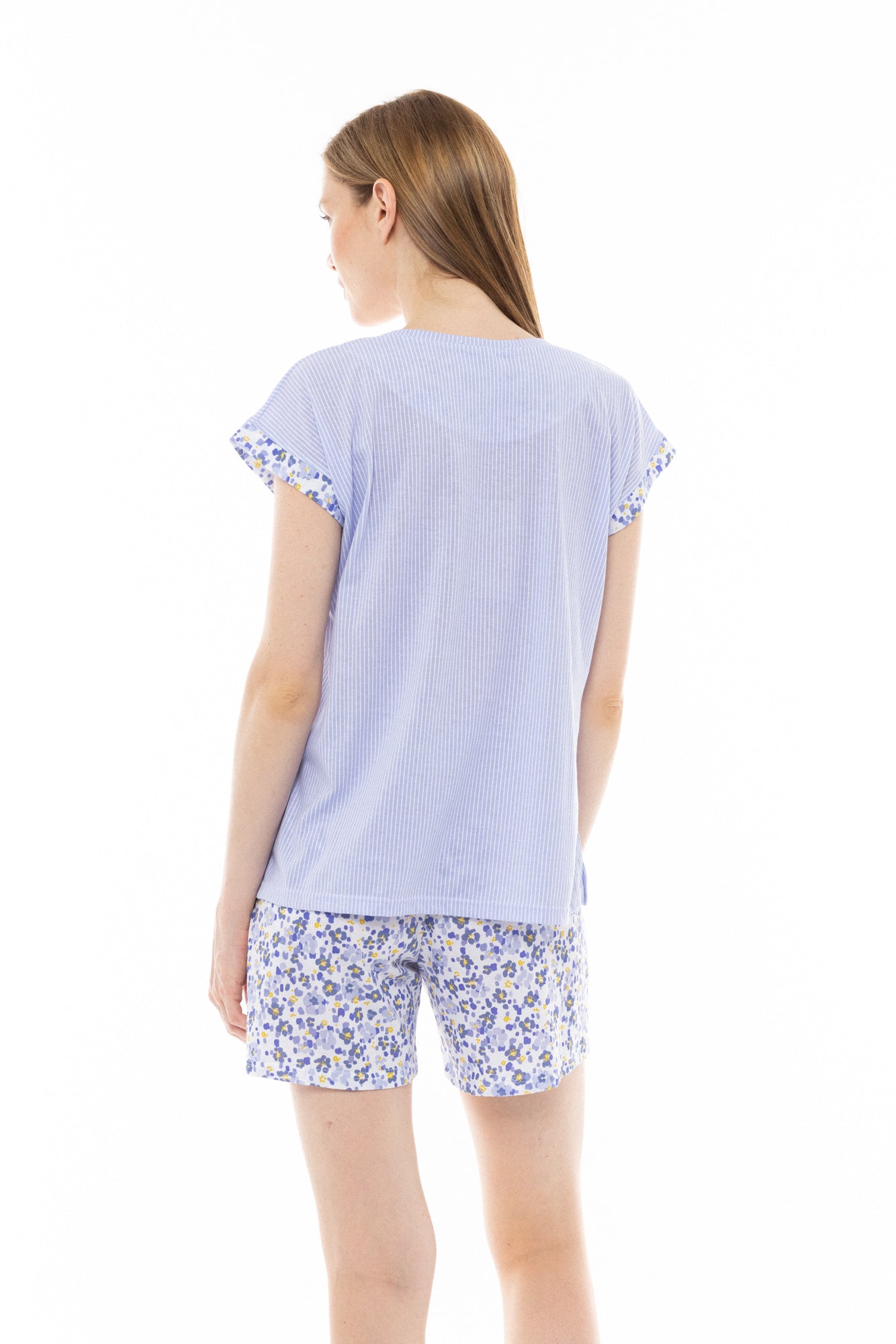 Pink Label - Pyjama Blue Flower Stripe