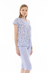 Pink Label - Pyjama Blue Flower Stripe