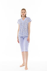 Pink Label - Pyjama Blue Flower Stripe