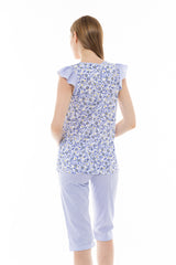 Pink Label - Pyjama Blue Flower Stripe