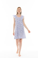 Pink Label - Nightgown Blue Flower Stripe