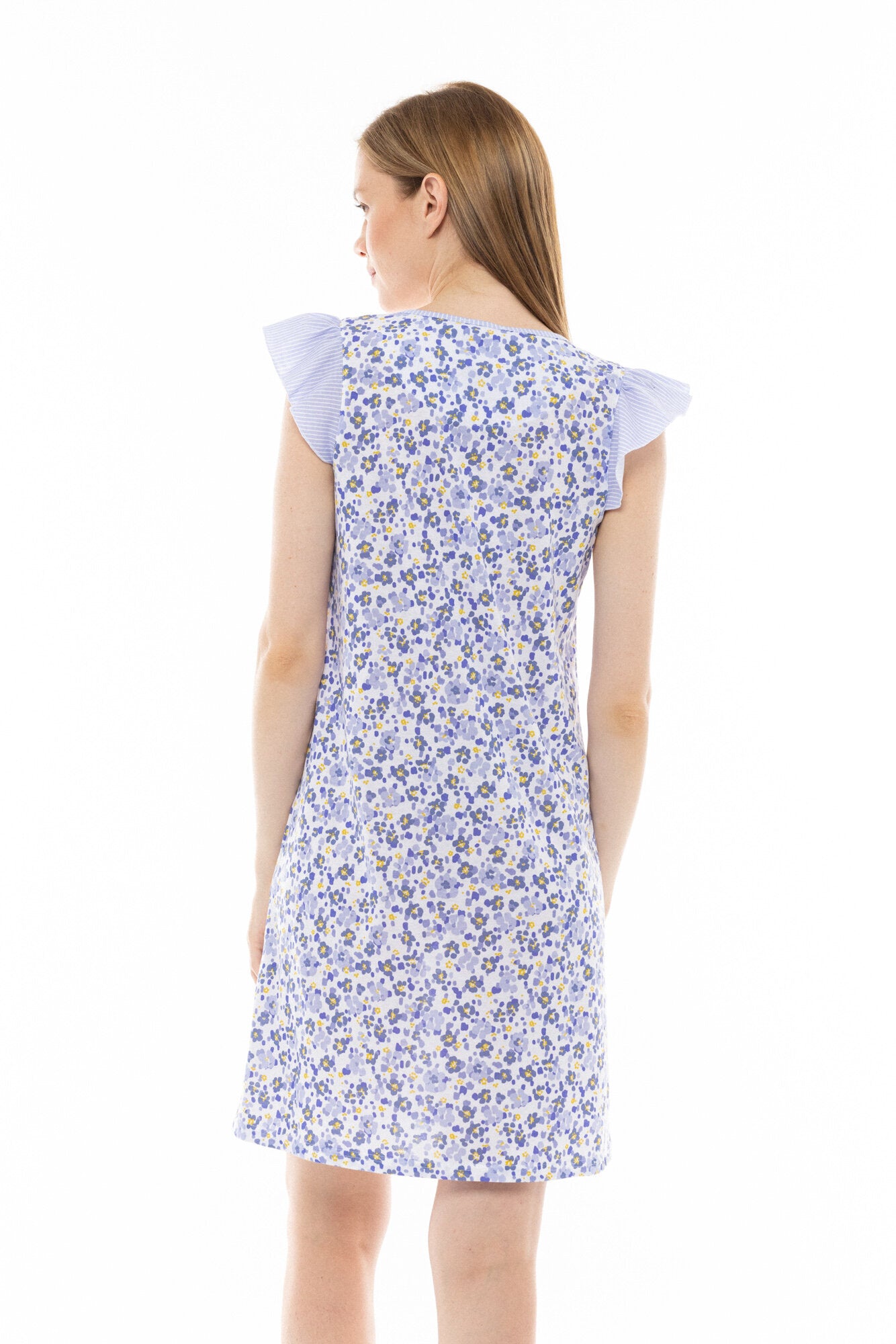 Pink Label - Nightgown Blue Flower Stripe